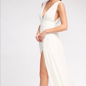 Lulu’s heavenly hues white maxi dress